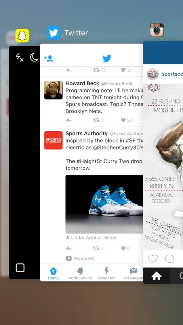 Force lose iphone app